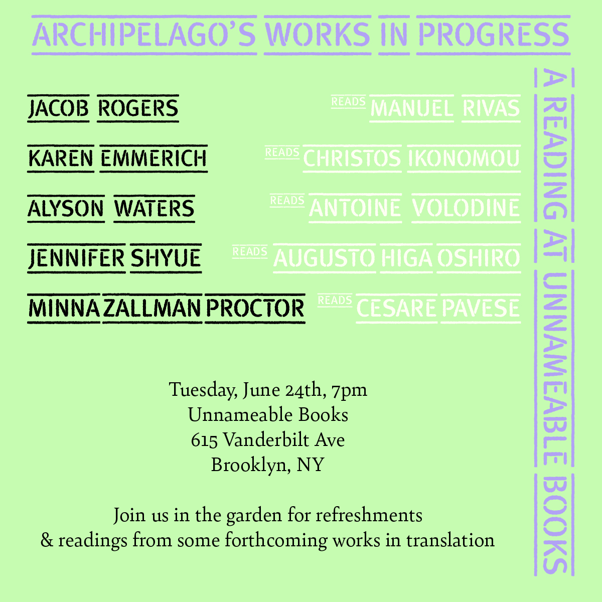 works in progress reading